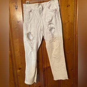 Size 9/23 cropped Women’s white (adore your denim SPJ)  distressed jeans Frayed